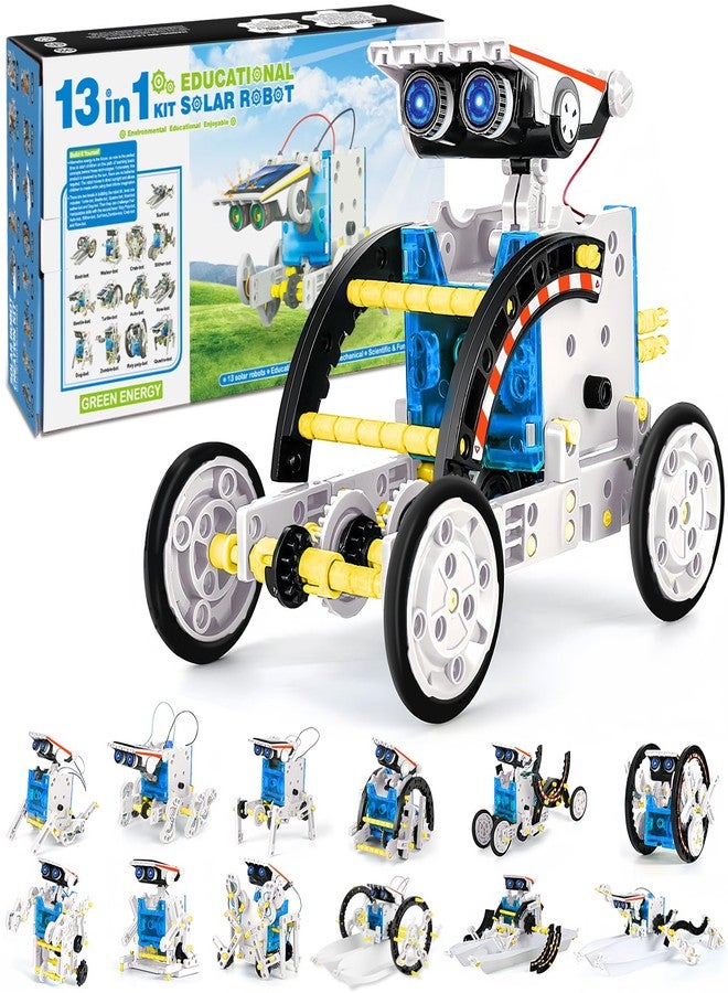 Playsheek 13-in-1 STEM Projects Solar Robot Toy for Kids Ages 8 9 10 11 12 Years Old, Building Science Educational Toys Birthday Gift for Kids Boys Girls (White) - Image 1